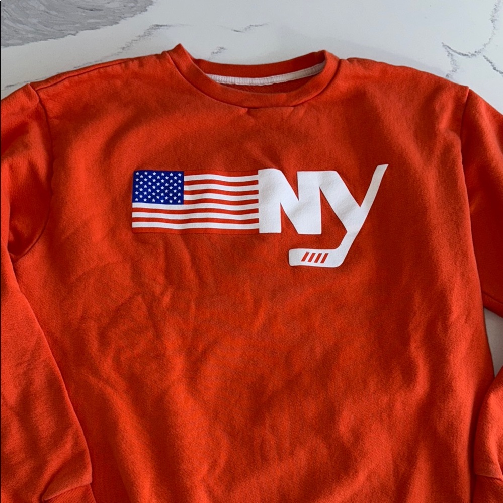 NY ISLANDERS limited edition American flag 🇺🇸 USA sweatshirt team gear orange L